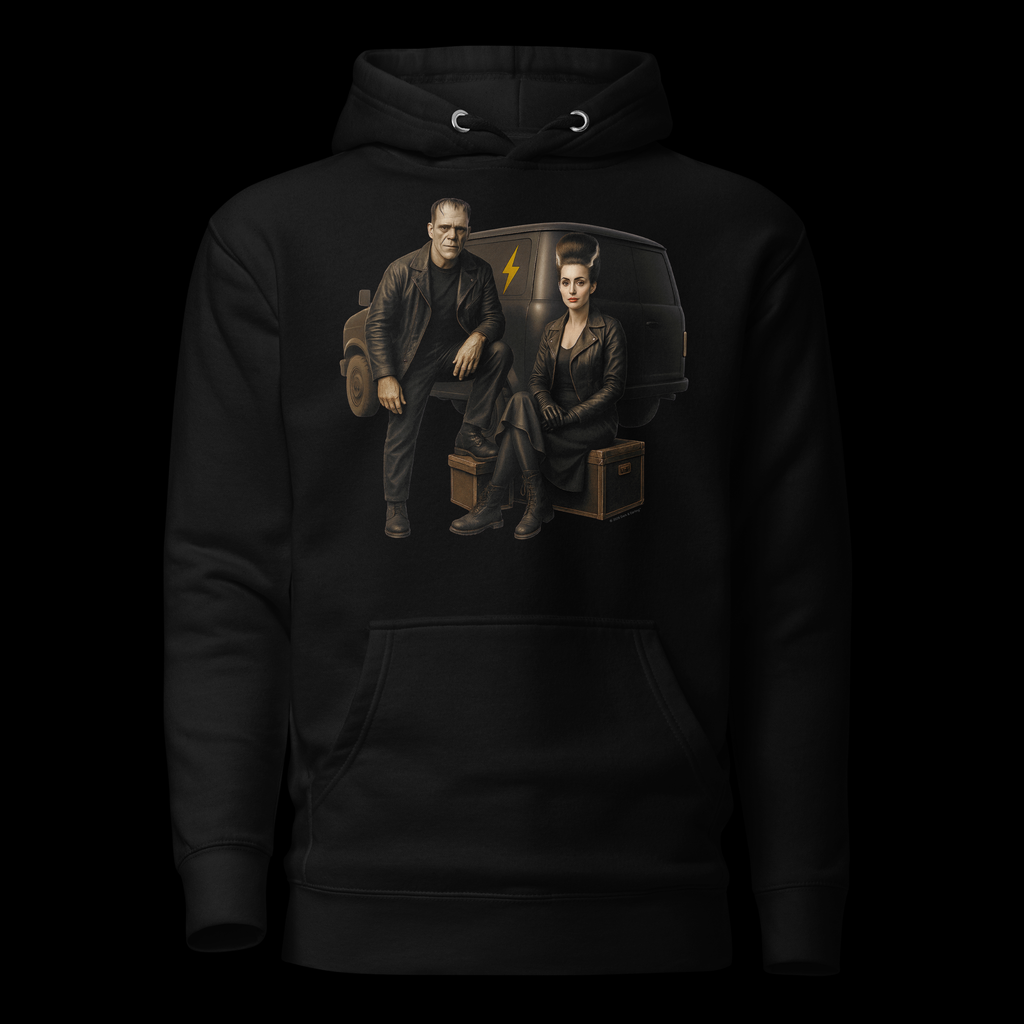 Frankenstein’s Monster & His Bride – Vintage Horror Hoodie | Unisex Black