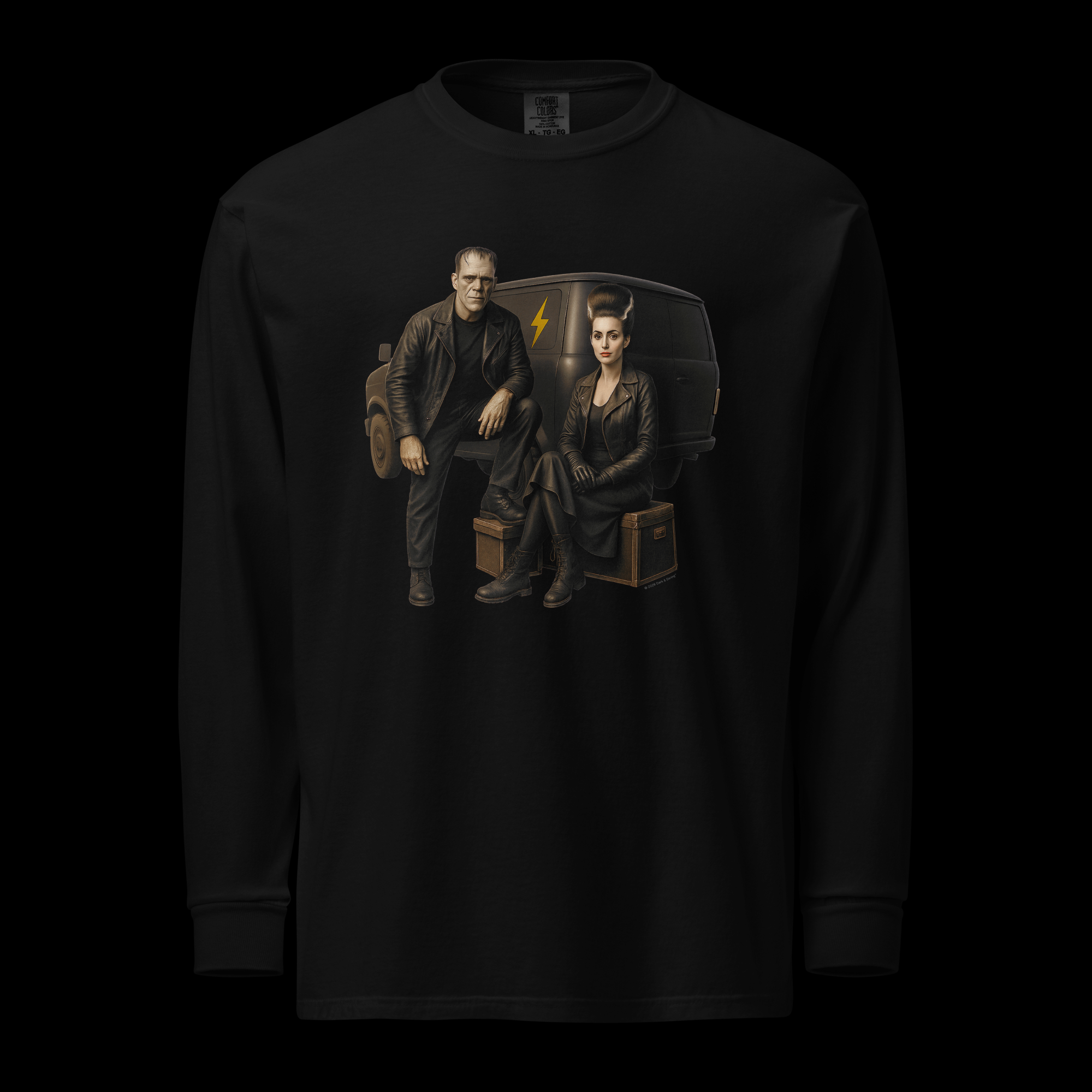 Frankenstein’s Monster & His Bride – Vintage Horror Long Sleeve Shirt | Unisex Black