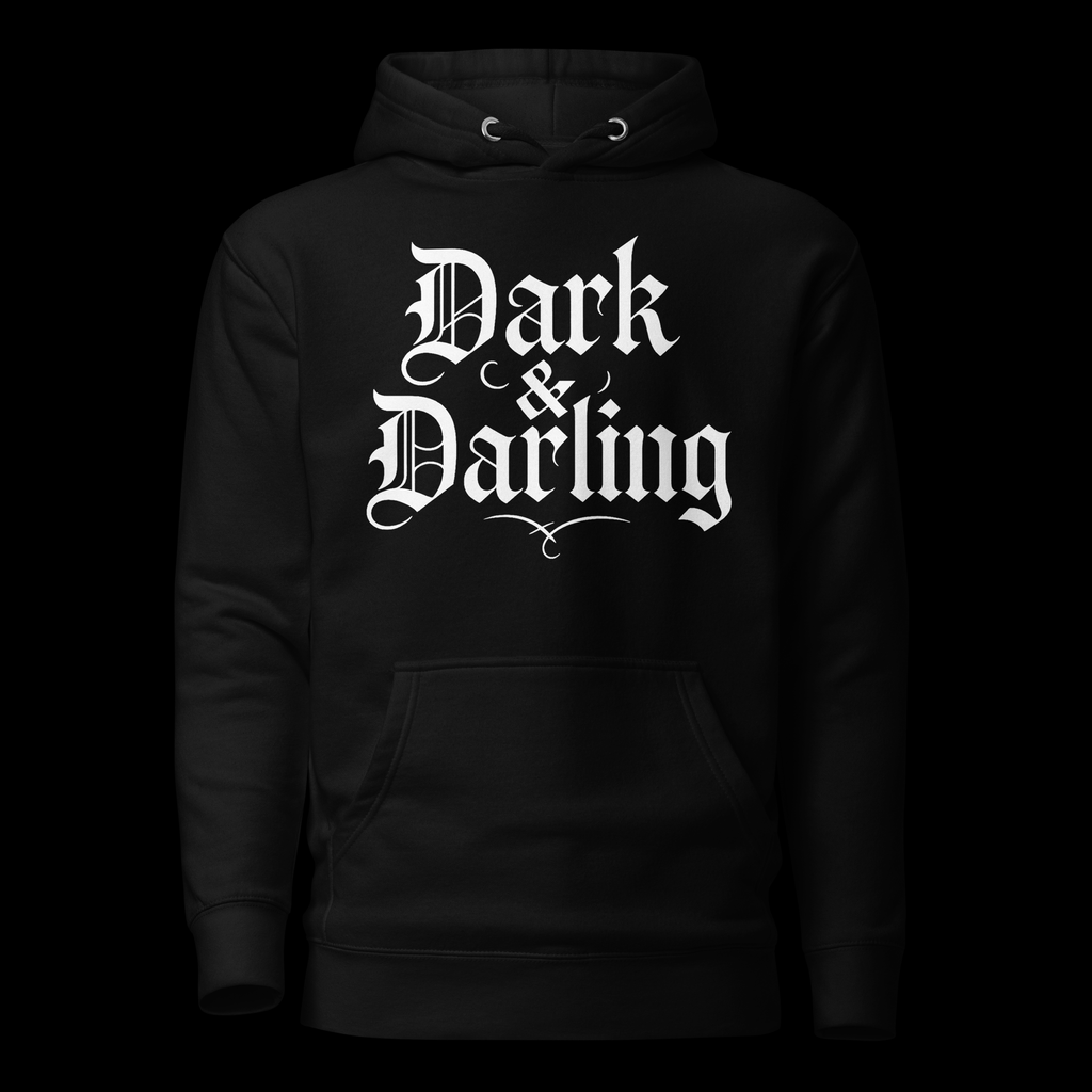 Dark & Darling Logo – Vintage Horror Hoodie | Unisex Black
