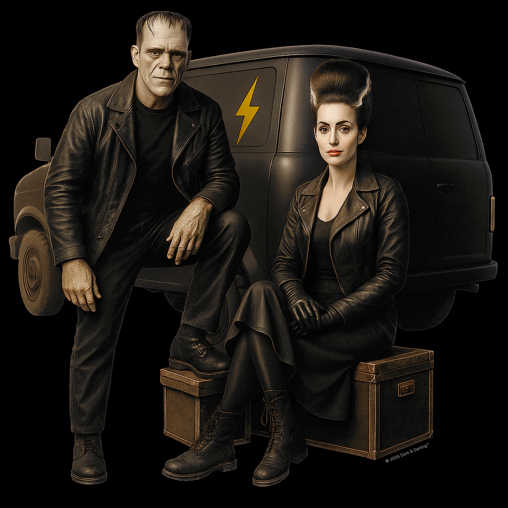 Frankenstein’s Monster & His Bride – Vintage Horror Long Sleeve Shirt | Unisex Black