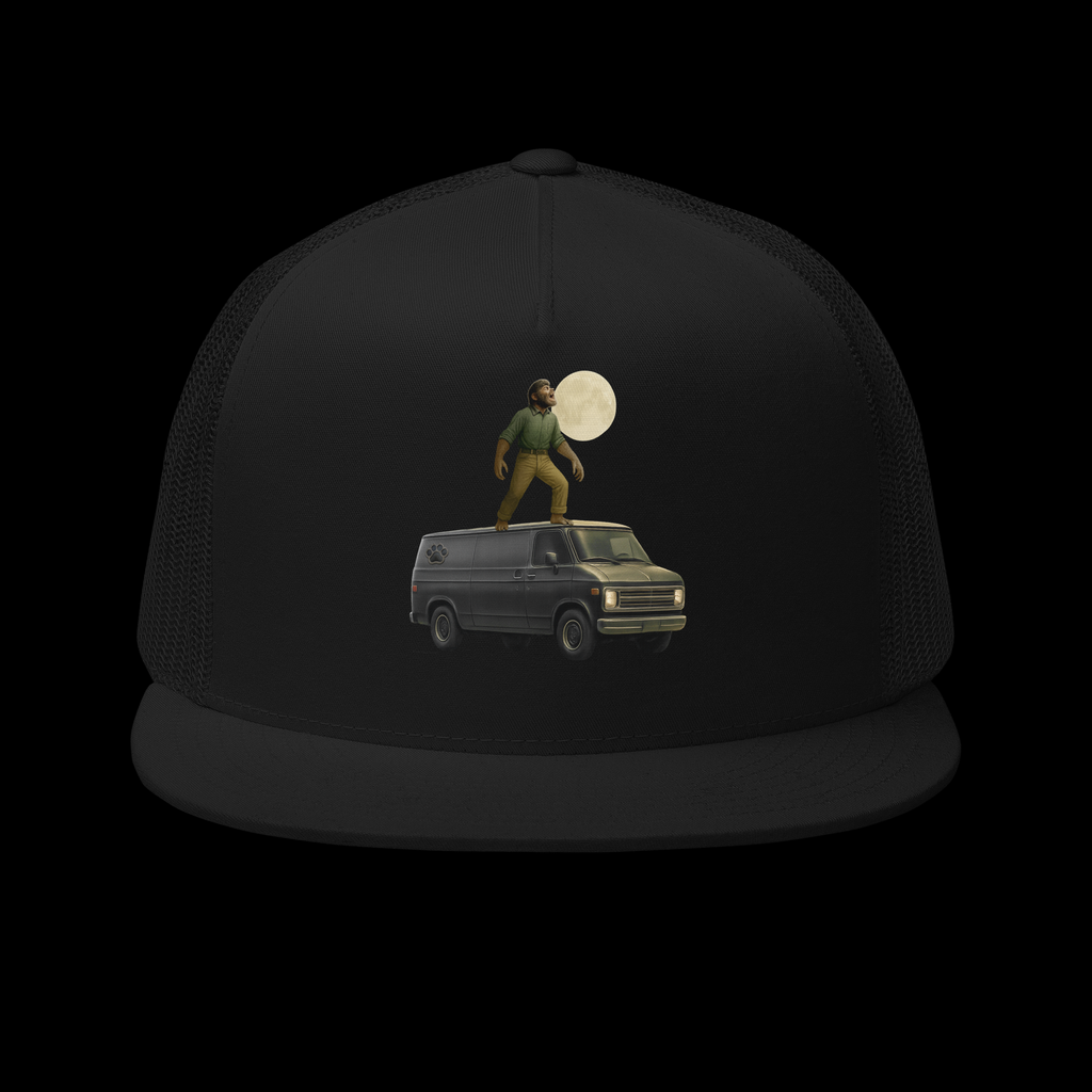 Wolfman – Vintage Horror Trucker Hat | Black Snapback Cap