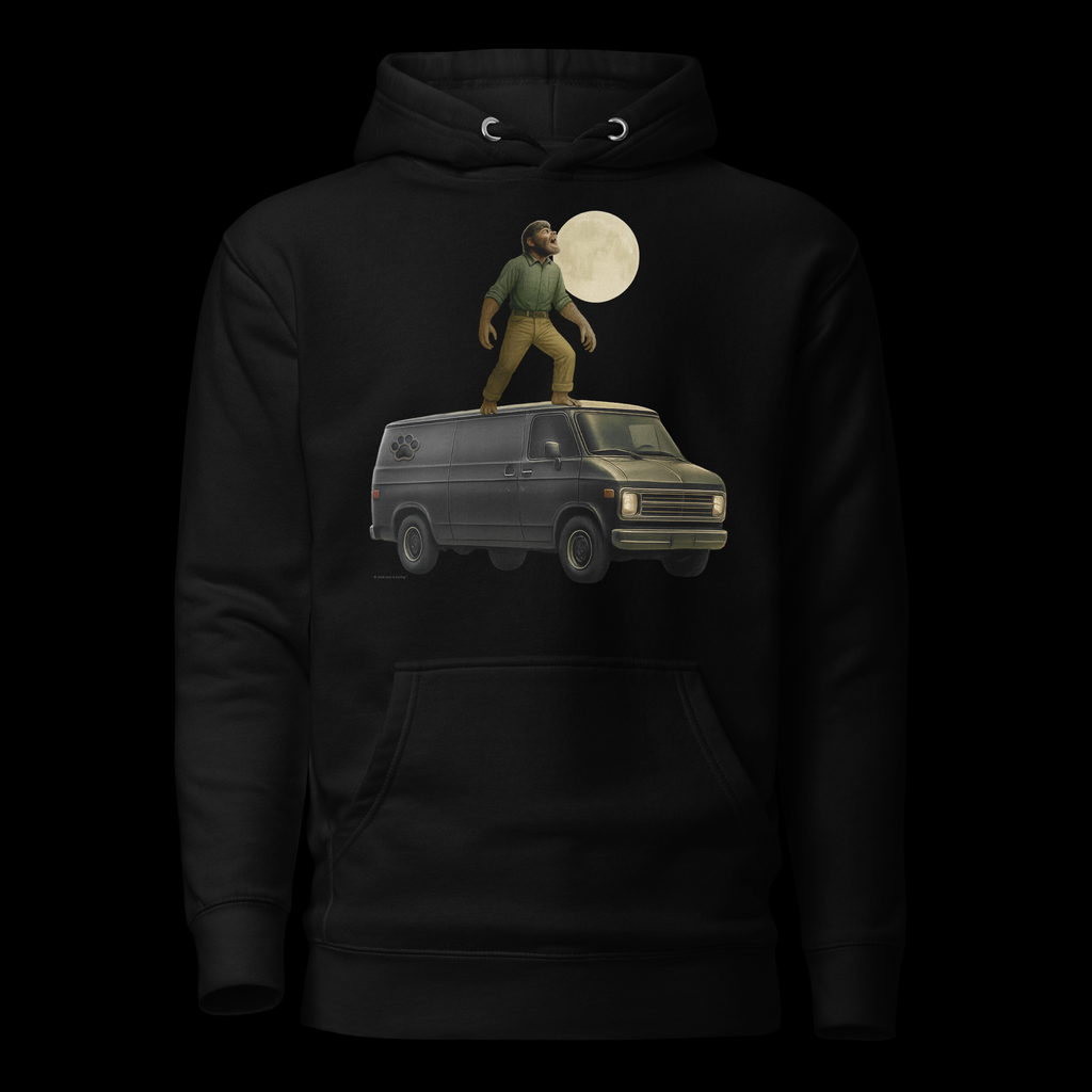 Wolfman – Vintage Horror Hoodie | Unisex Black