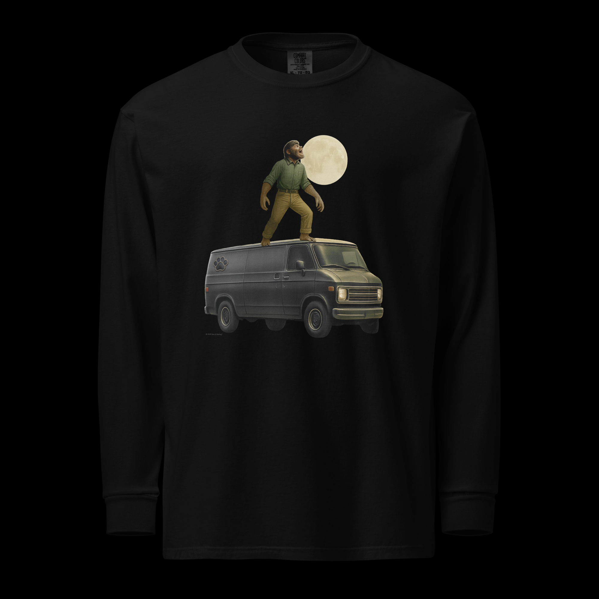 Wolfman – Vintage Horror Long Sleeve Shirt | Unisex Black